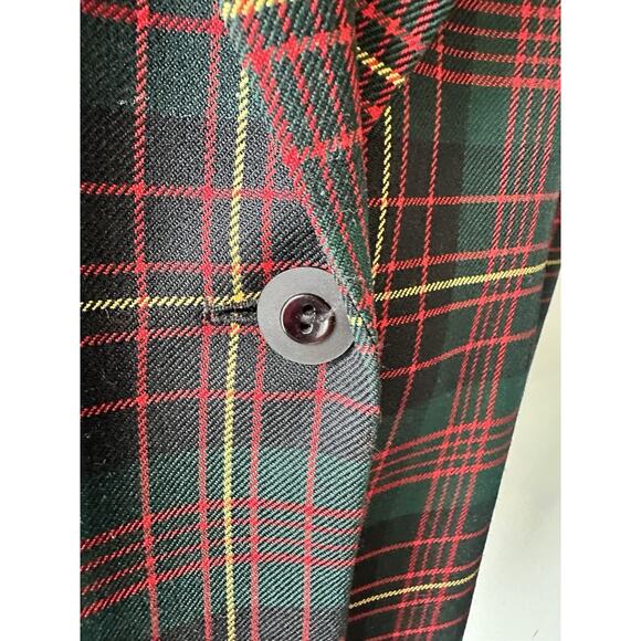 Pendleton Vtg Wool Women’s Blazer Plus Size 14 Red Tartan Plaid - Picture 4 of 14